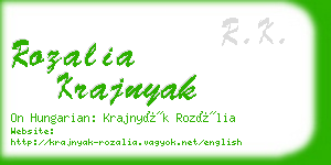 rozalia krajnyak business card